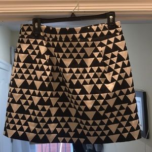 JCrew triangle pattern fitted mini skirt
